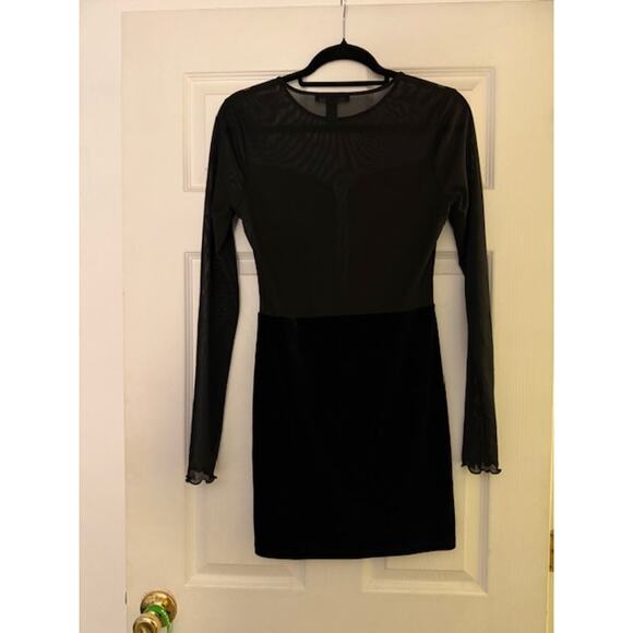 Sheer and Velvet Little Black Dress By Express Size Large - Picture 4 of 7